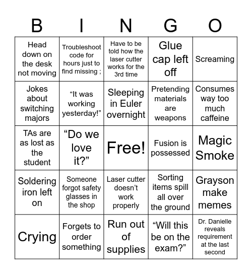 ENP 104 Bingo Card