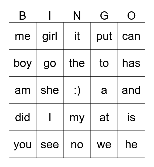 SIPPs 1-5 Bingo Card