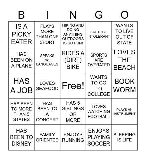 HOW WELL DO YOU KNOW YOUR CLASS Bingo Card