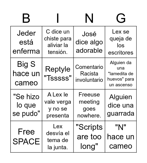All Day Meeting Bingo Card