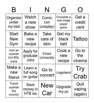 2025 Bingo Card
