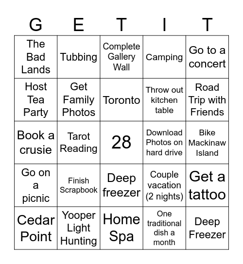 Harper 2025 Bingo Card