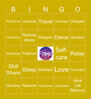 New Year Resolutions Bingo Card