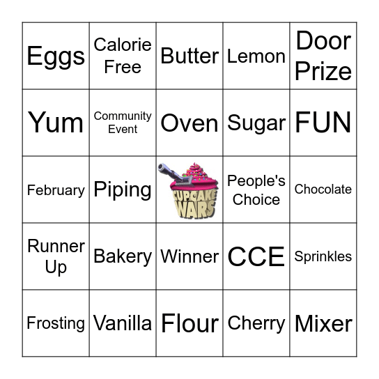 CUPCAKE WARS Bingo Card