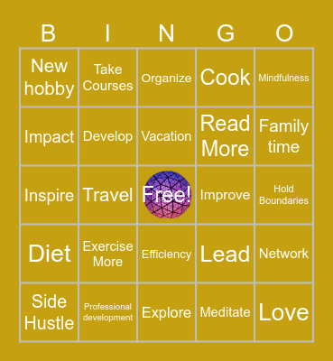 New Year Resolutions 2025 Bingo Card