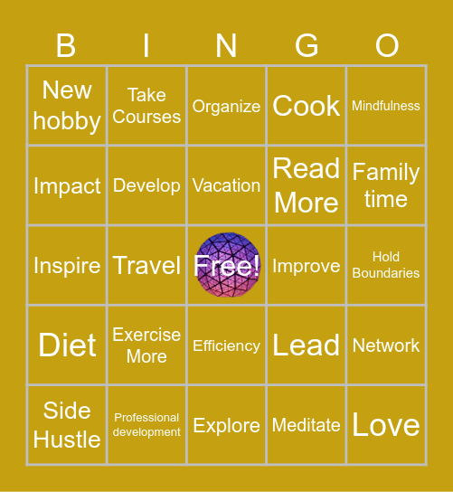 New Year Resolutions 2025 Bingo Card