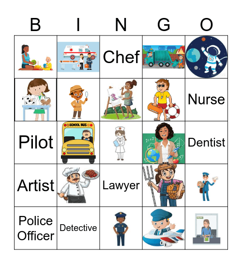 Community Helpers Bingo Card