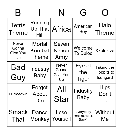 pov it's 1362 and the bard plays this absolute banger at the tavern Bingo Card