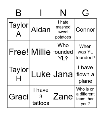 FAMILY BINGO Card