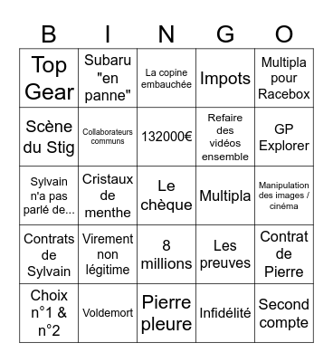 Live de Pierre Bingo Card