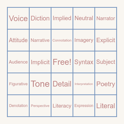 Class Bingo! Bingo Card