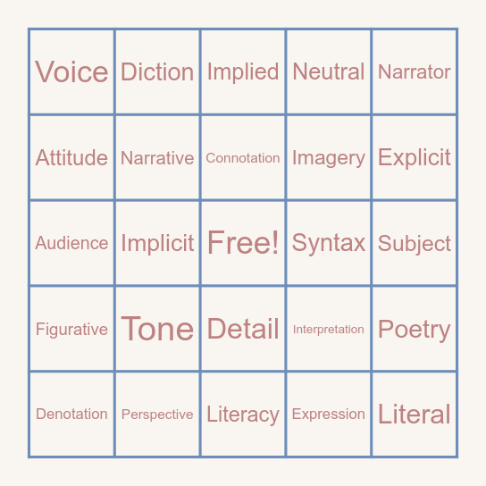 Class Bingo! Bingo Card