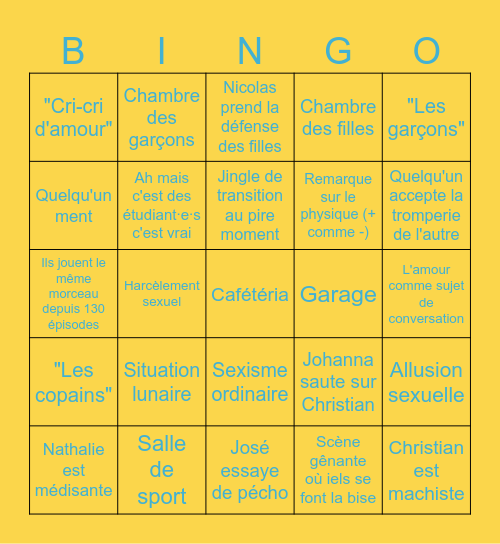 Hélène et les garçons Bingo Card