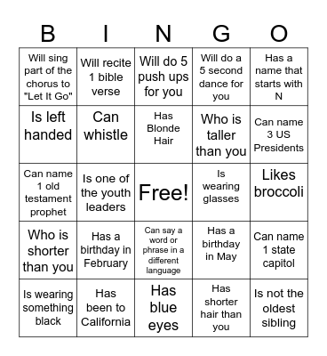 FIND SOMEONE WHO... Bingo Card