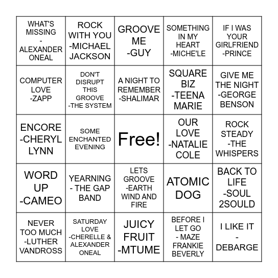 ITS WARM IN THE 80S! Bingo Card