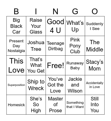 The Recent Future x Bruhaven Bingo Card