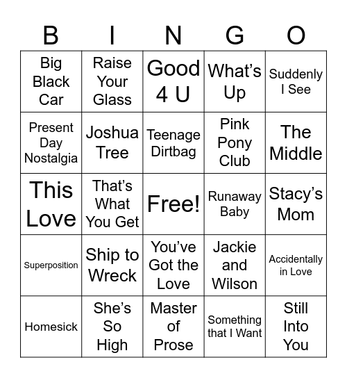The Recent Future x Bruhaven Bingo Card