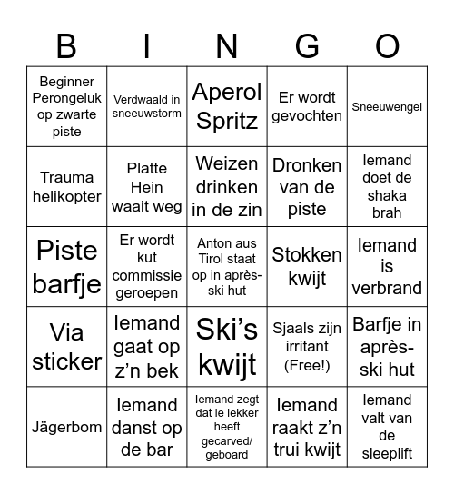 WiSpo Bingo Card