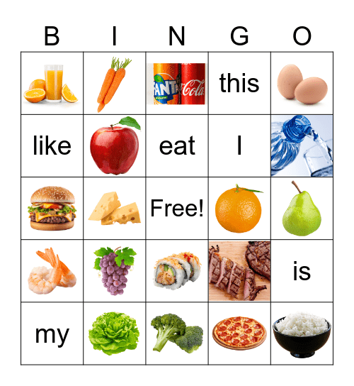 Food Bingo Card