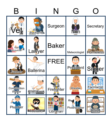 Jobs_English Review Bingo Card