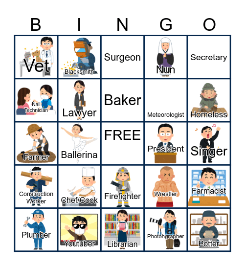 Jobs_English Review Bingo Card