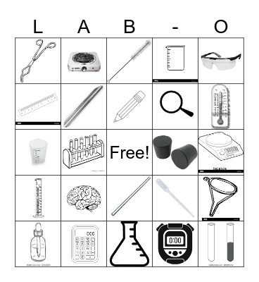 Chemistry Lab Tool Bingo Card