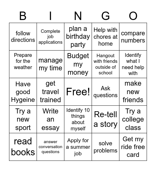 2025 Bingo Card