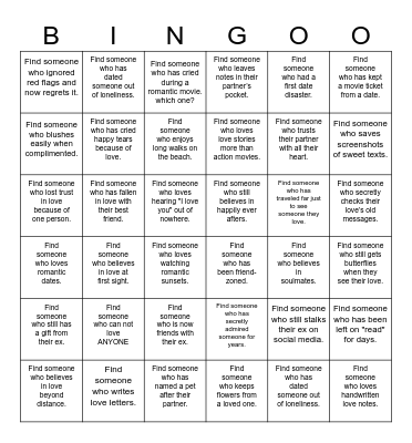 LOVE Bingo Card