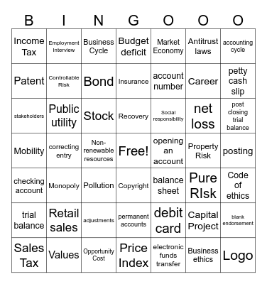 Business Review Bingo Card