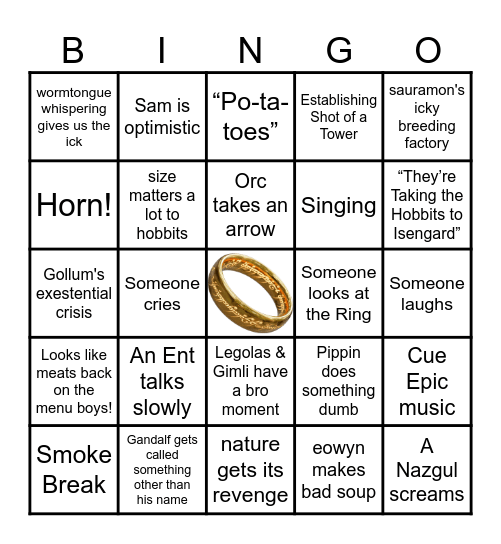 Bain Naysh Two Towers Bingo Card