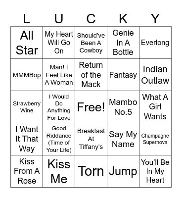 Vosburgh’s 90’s Bingo Card