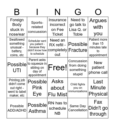 RN/MA Bingo Card