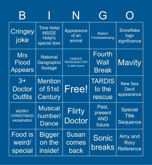 Doctor Who Christmas 2024 BINGO!!! Bingo Card
