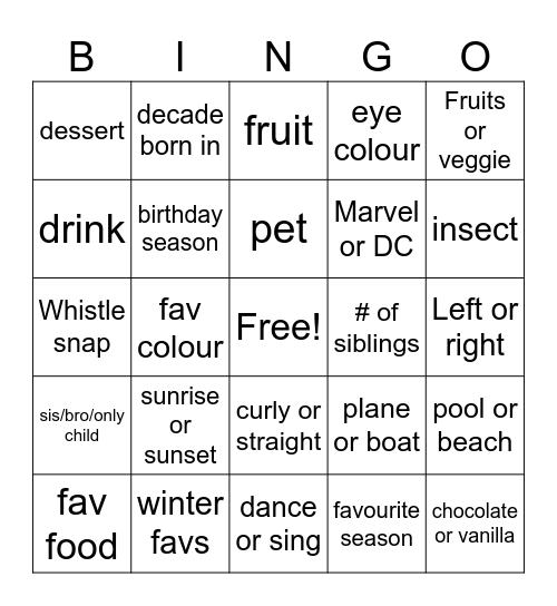 Karis Family Camper Bingo! Bingo Card