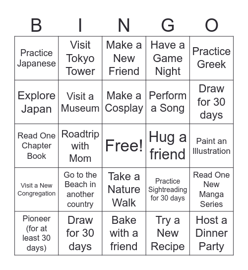 Bingo Card