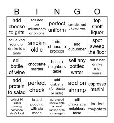 server bingo!! Bingo Card