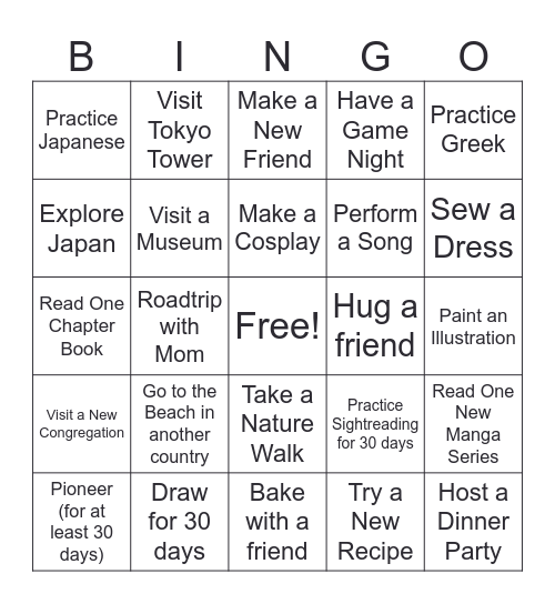 Bingo Card