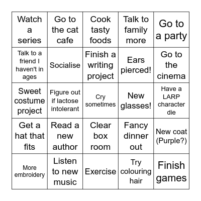 Marli 2025 Bingo Card