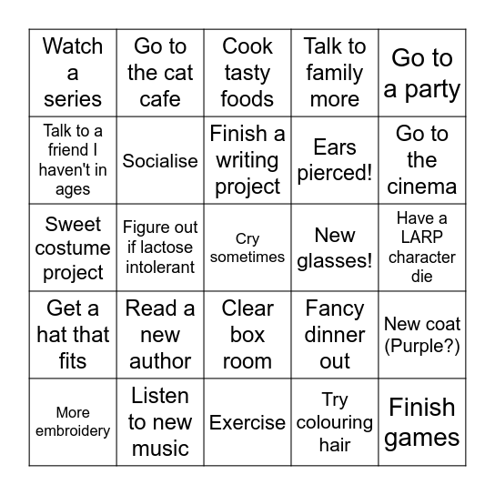Marli 2025 Bingo Card