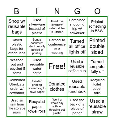 sustainABILITY Bingo Card