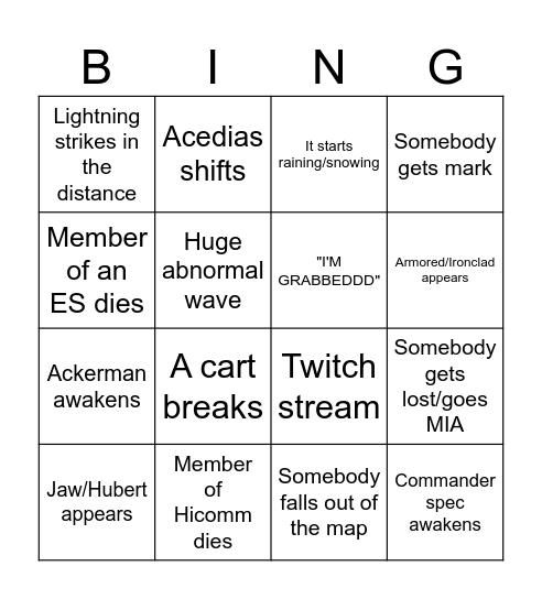 SG Expo Bingo Card