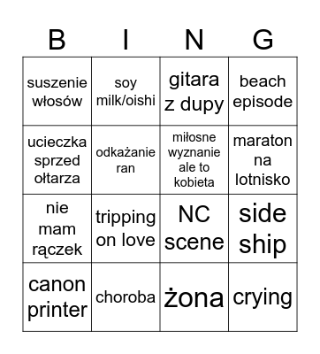 Ossan's Love Bingo Card