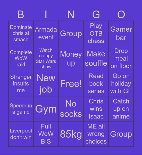 Morris Bingo Card
