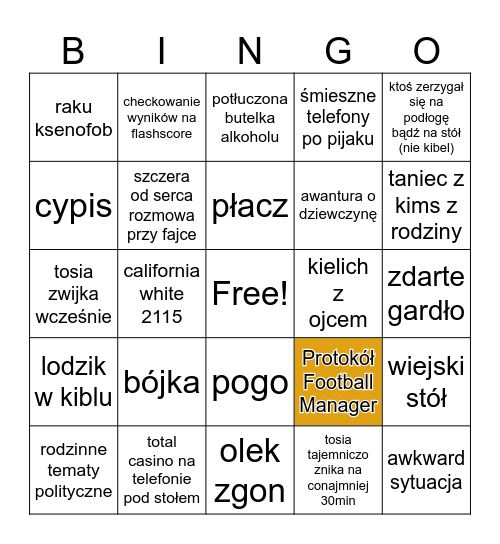 18 Bingo Card