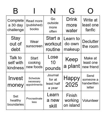 2025 BINGO Card