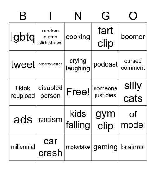 reels bingo Card