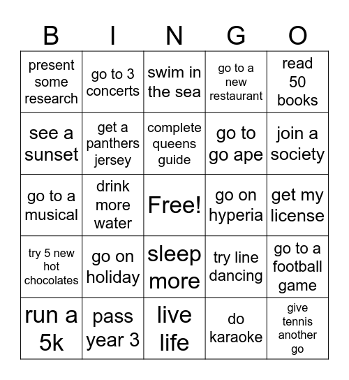 2025 BINGO Card