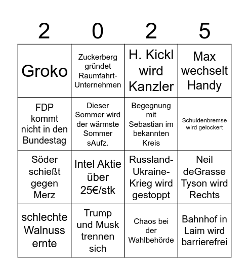 Jahresbingo Card