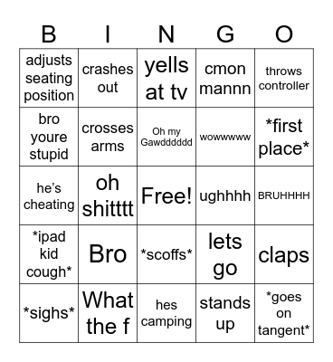 boyfriend bingo Card