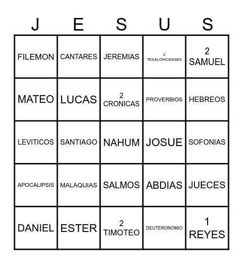 Bingo Cristiano Bingo Card